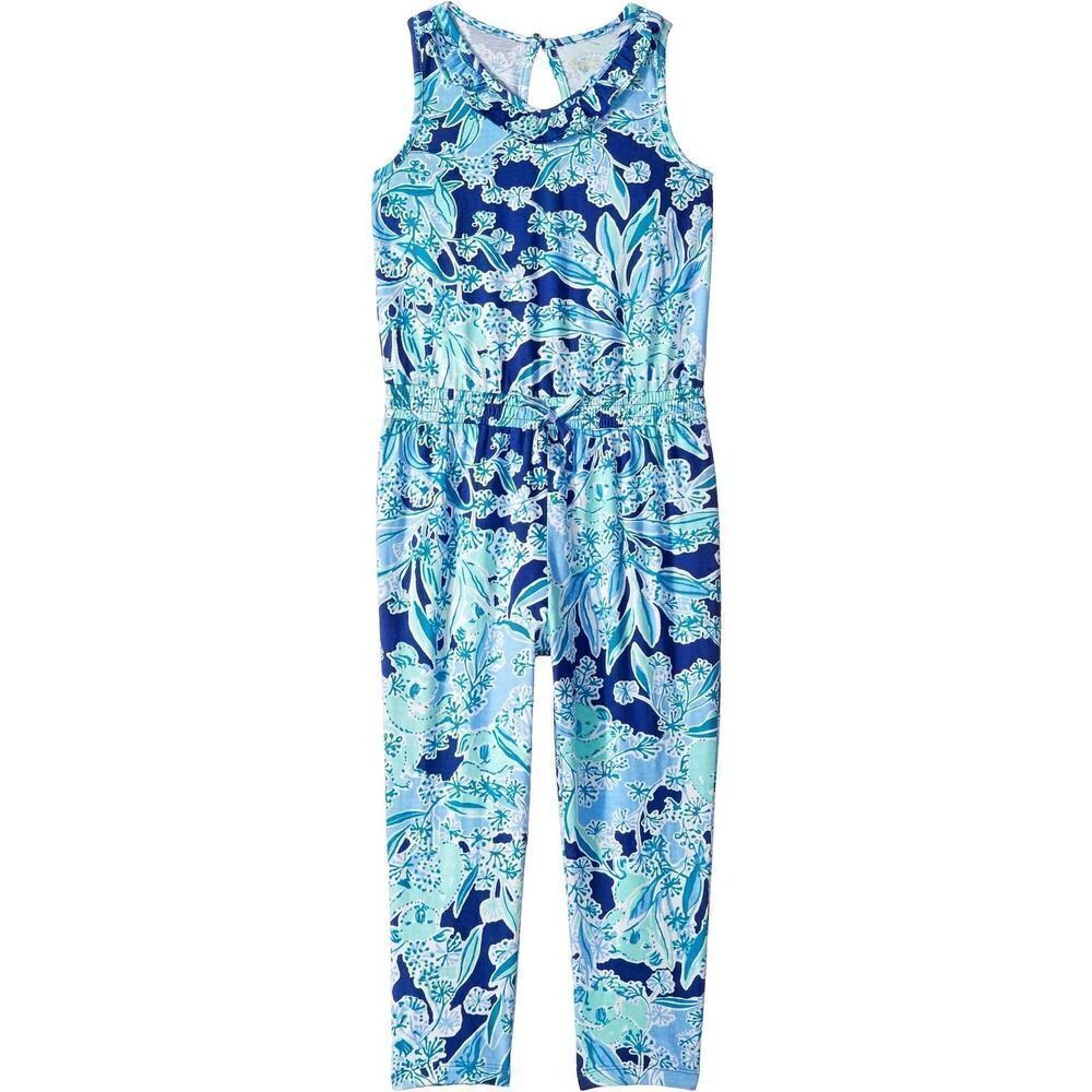 Lilly Pulitzer Vala‎ printed Jumpsuit Girls Sz XL Royal Purple Koalafications